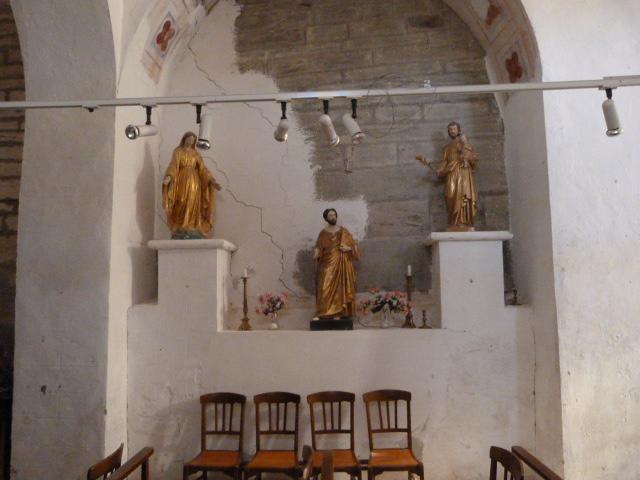 Statues du XVIIIème siècle (Christ, Vierge et Saint-Gaudérique)